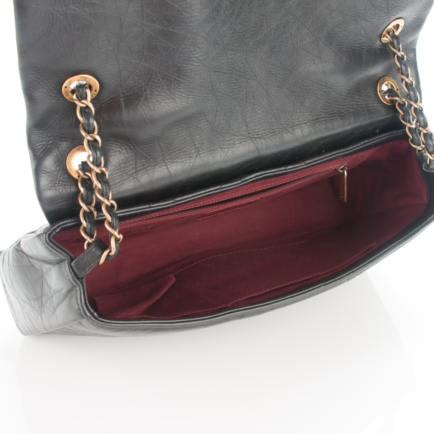 Chanel Aged Calfskin Quilted Medium Pondichery Flap Black 5 of 7