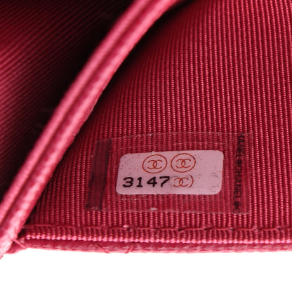 Chanel Caviar Quilted Flap Card Holder Wallet Dark Pink 7 of 7