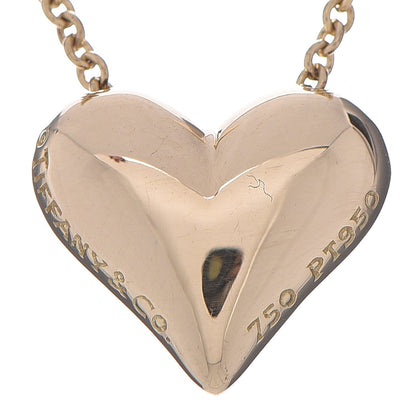 Tiffany 18K Yellow Gold Platinum Diamond Etoile Heart Pendant Necklace 5 of 7