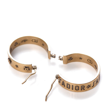Christian Dior Metal Small J'Adior Star Hoop Earrings Aged Gold 3 of 5