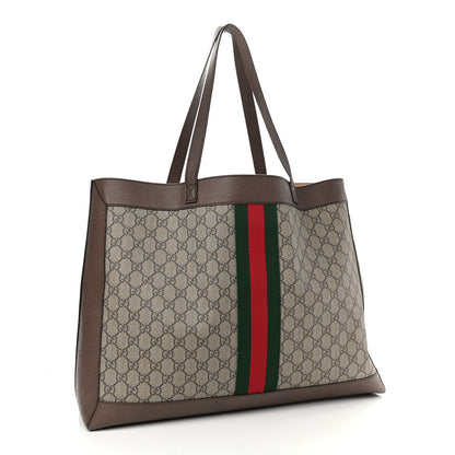 Gucci GG Supreme Monogram Web Ophidia Tote Brown 4 of 26