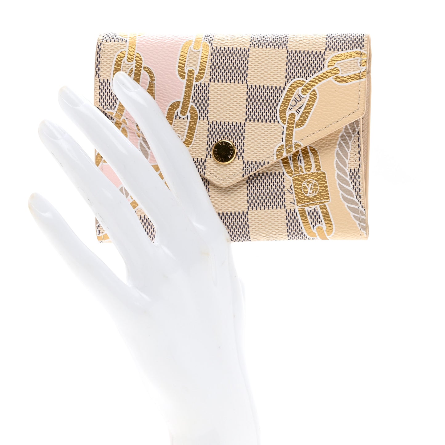 Damier Azur Nautical Victorine Wallet Gold