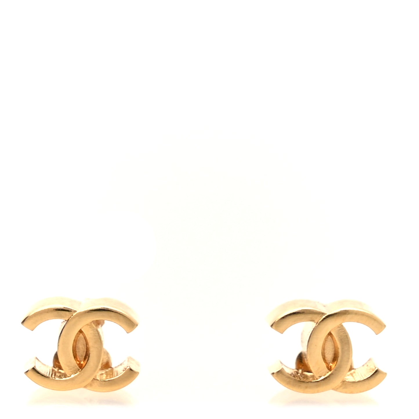 Metal CC Mini Stud Earrings Gold