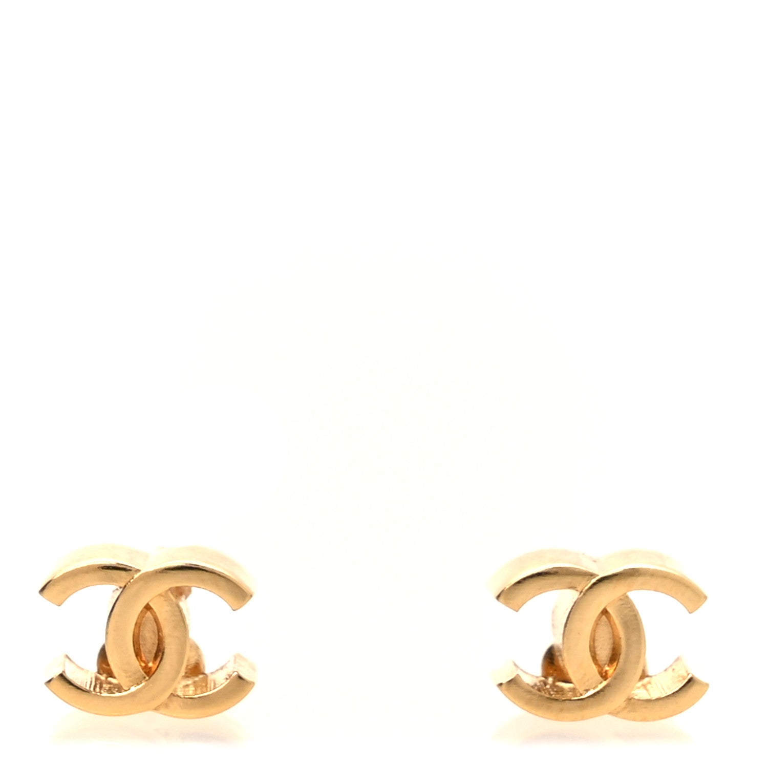 Chanel Metal CC Mini Stud Earrings Gold 1 of 5