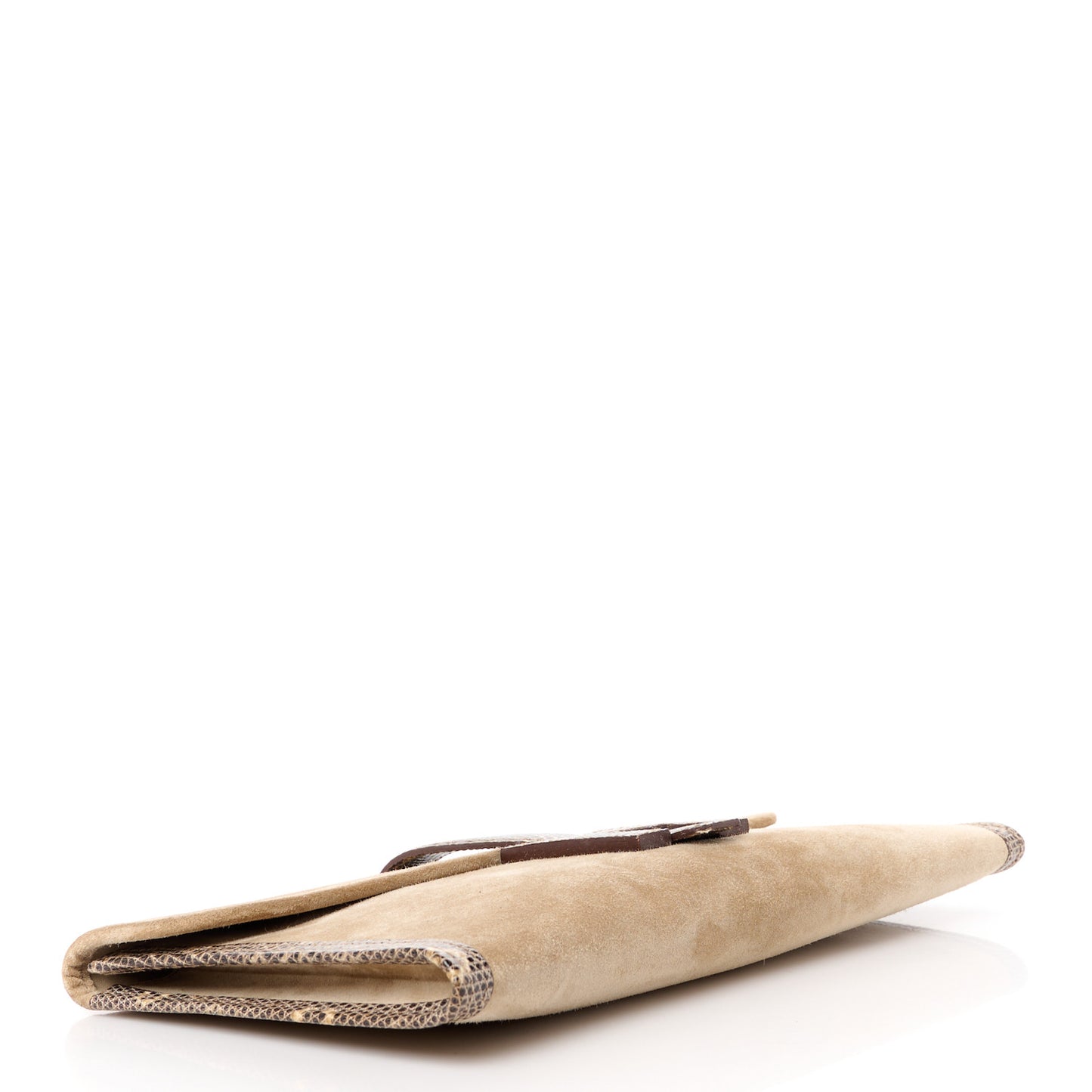 Veau Doblis Lizard Jige Elan 29 Clutch Tabac Camel Ombre