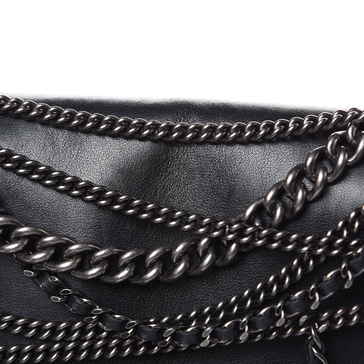 Calfskin Enchained Medium Boy Flap Black