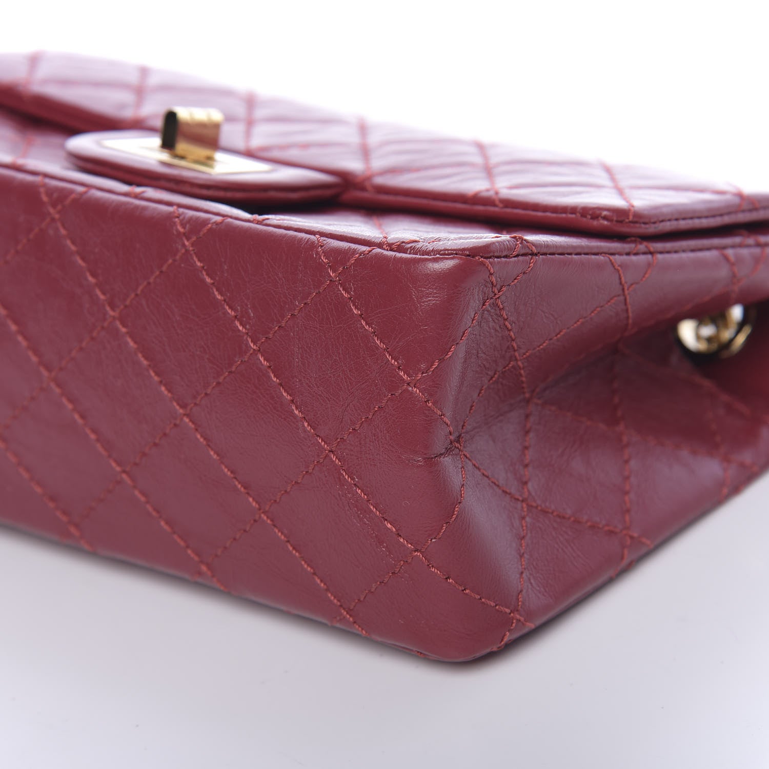 Chanel Aged Calfskin Quilted 2.55 Reissue Mini Flap Red 9 of 11