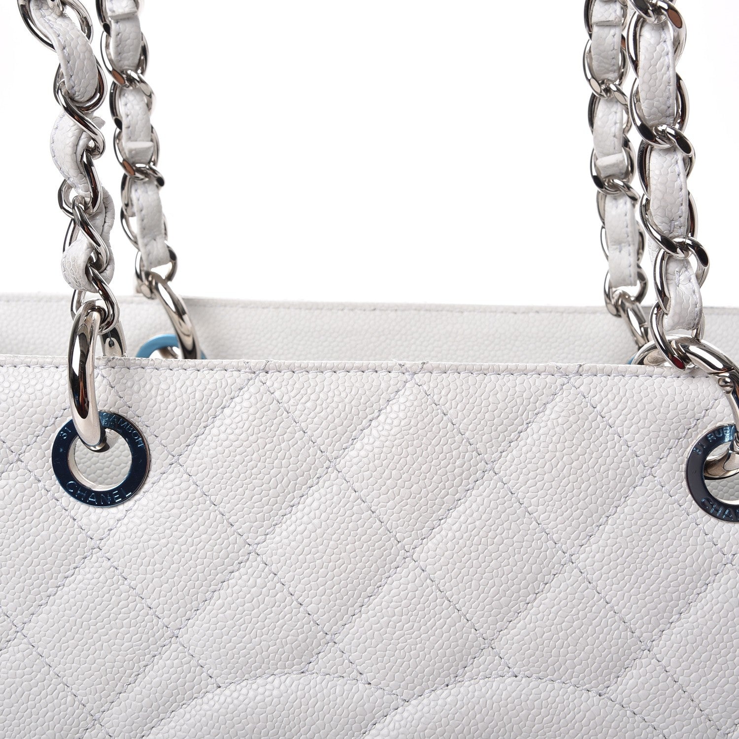 Chanel Caviar Quilted Grand Shopping Tote GST White 10 of 18