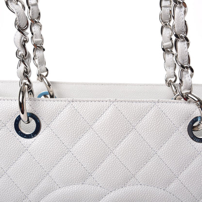 Chanel Caviar Quilted Grand Shopping Tote GST White 10 of 18