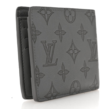 Louis Vuitton Calfskin Monogram Shadow Multiple Wallet Anthracite Gray 3 of 6