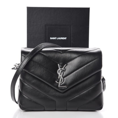 Saint Laurent Calfskin Y Quilted Monogram Toy Loulou Crossbody Bag Black 16 of 16