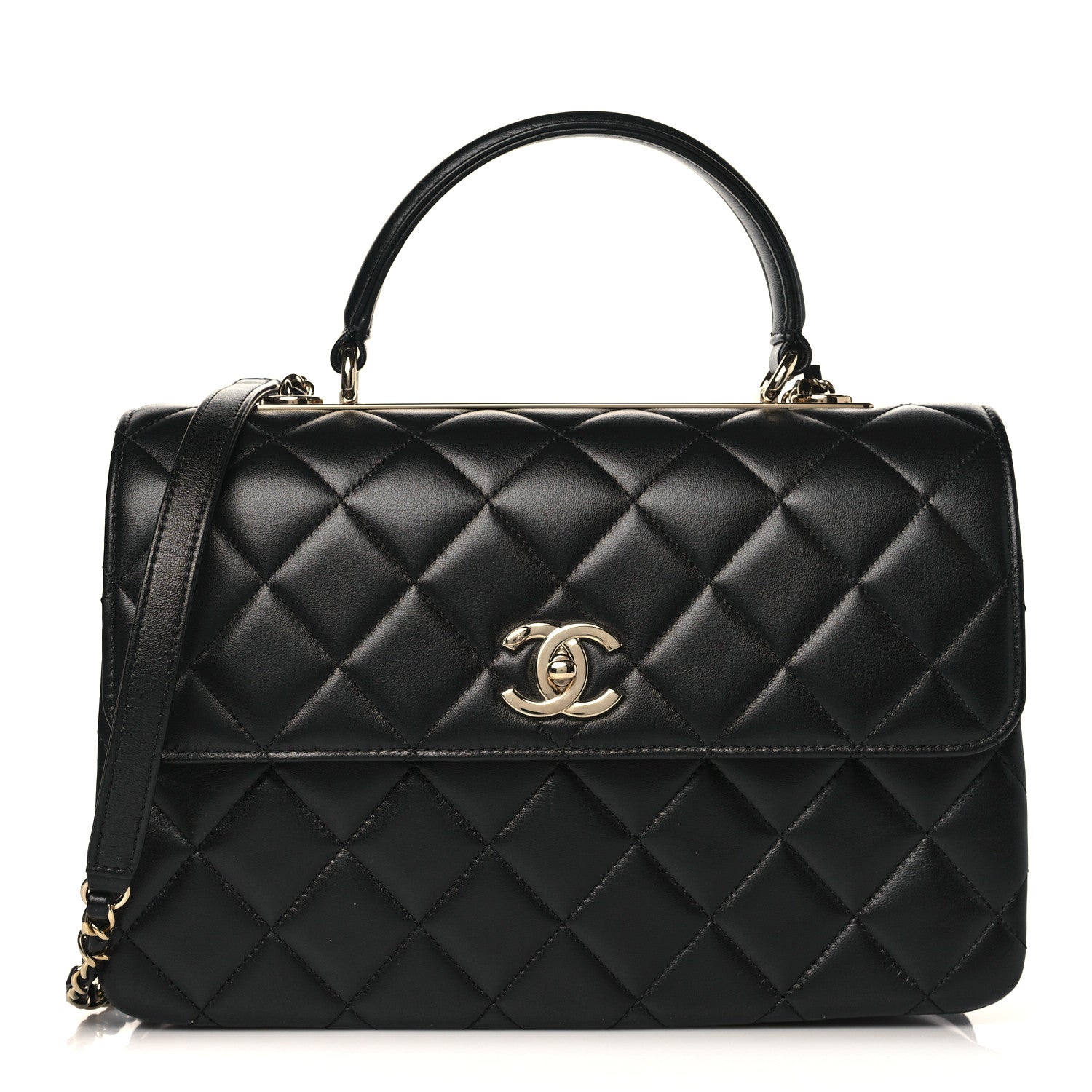Chanel Lambskin Quilted Medium Trendy CC Flap Dual Handle Bag Black 1 of 9