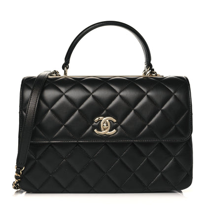 Chanel Lambskin Quilted Medium Trendy CC Flap Dual Handle Bag Black 1 of 9