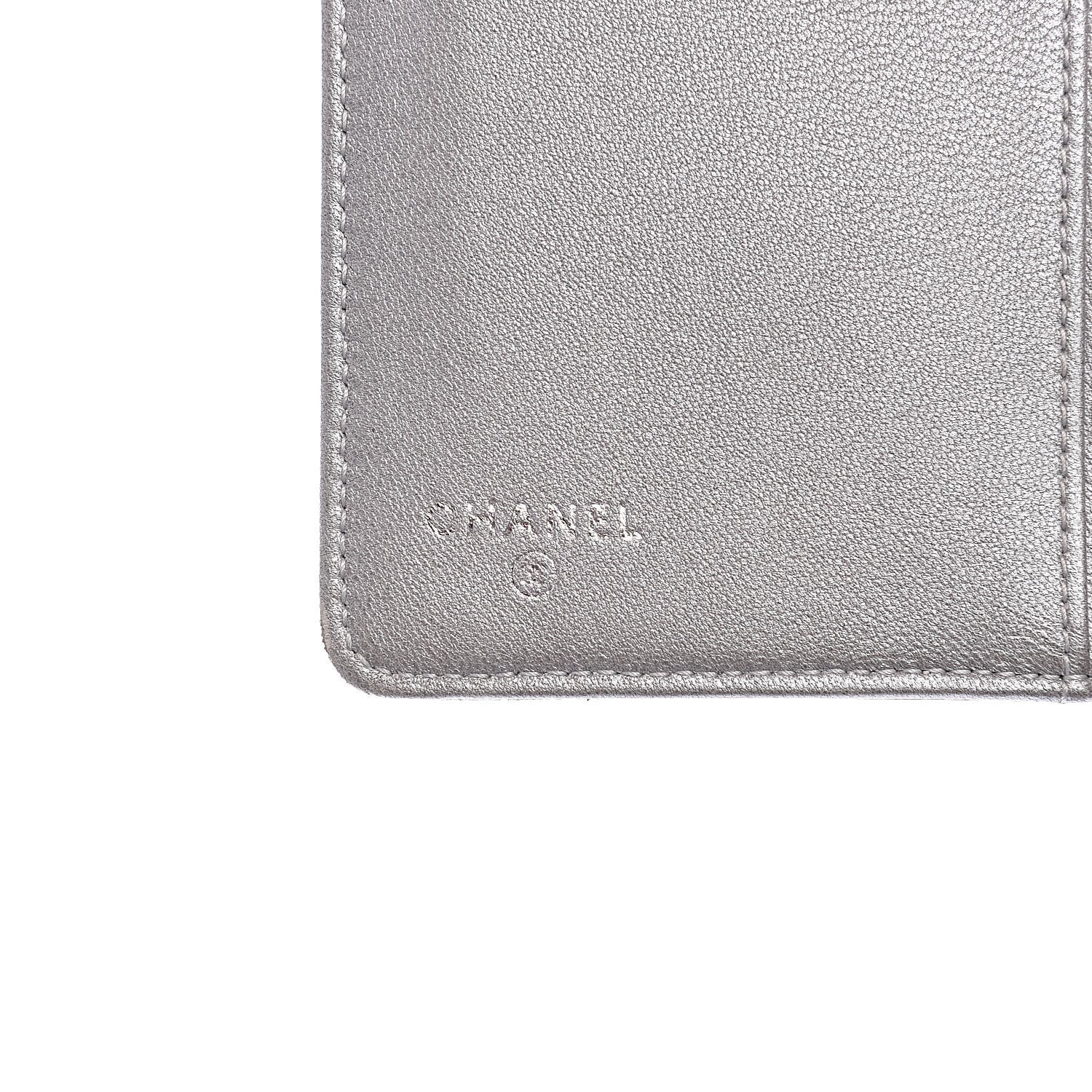 Chanel Lambskin Camellia Embossed Yen Wallet Black 6 of 9