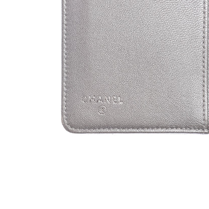 Chanel Lambskin Camellia Embossed Yen Wallet Black 6 of 9