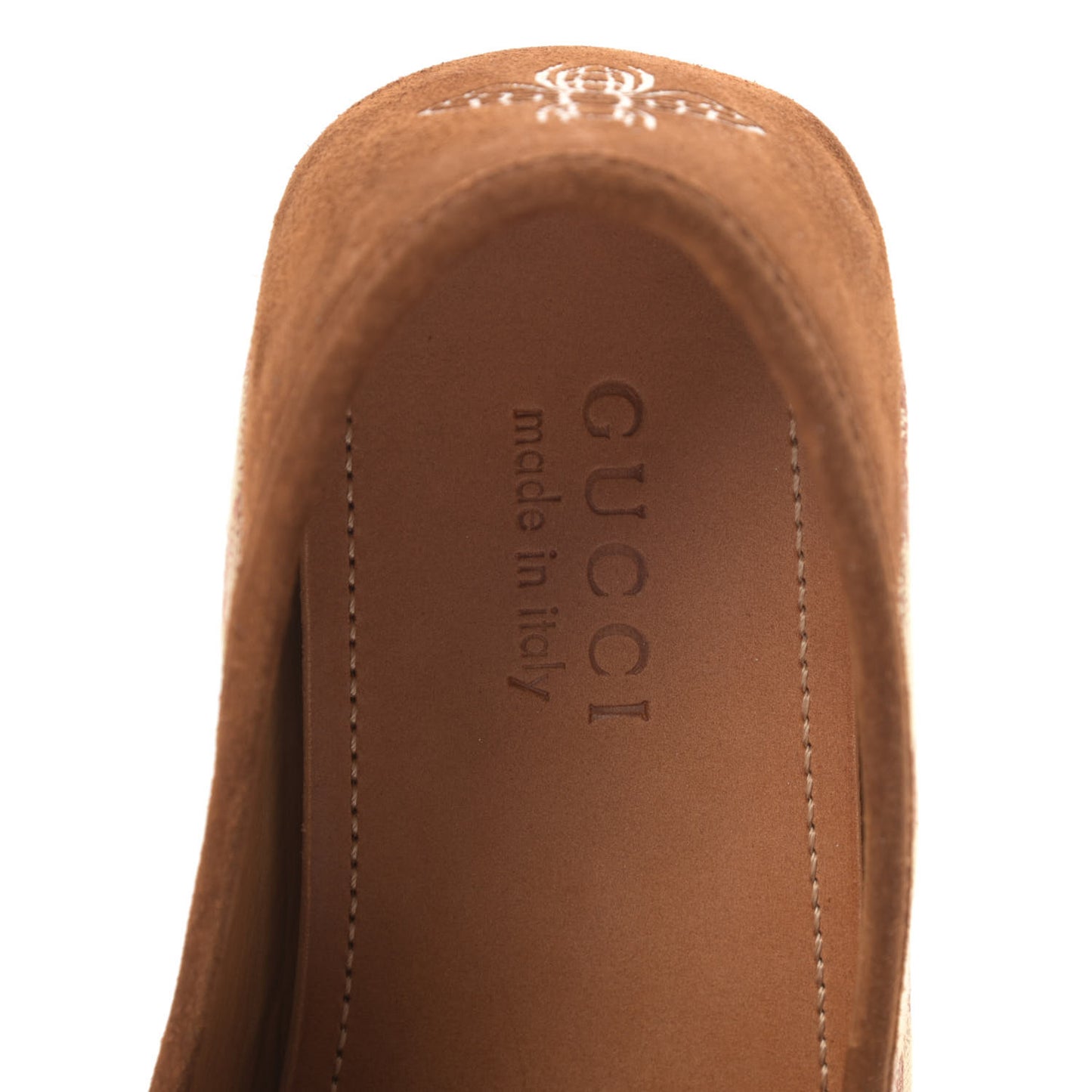 GG Monogram Suede Mens Driver Loafers 8 Beige Ruggine Cuir