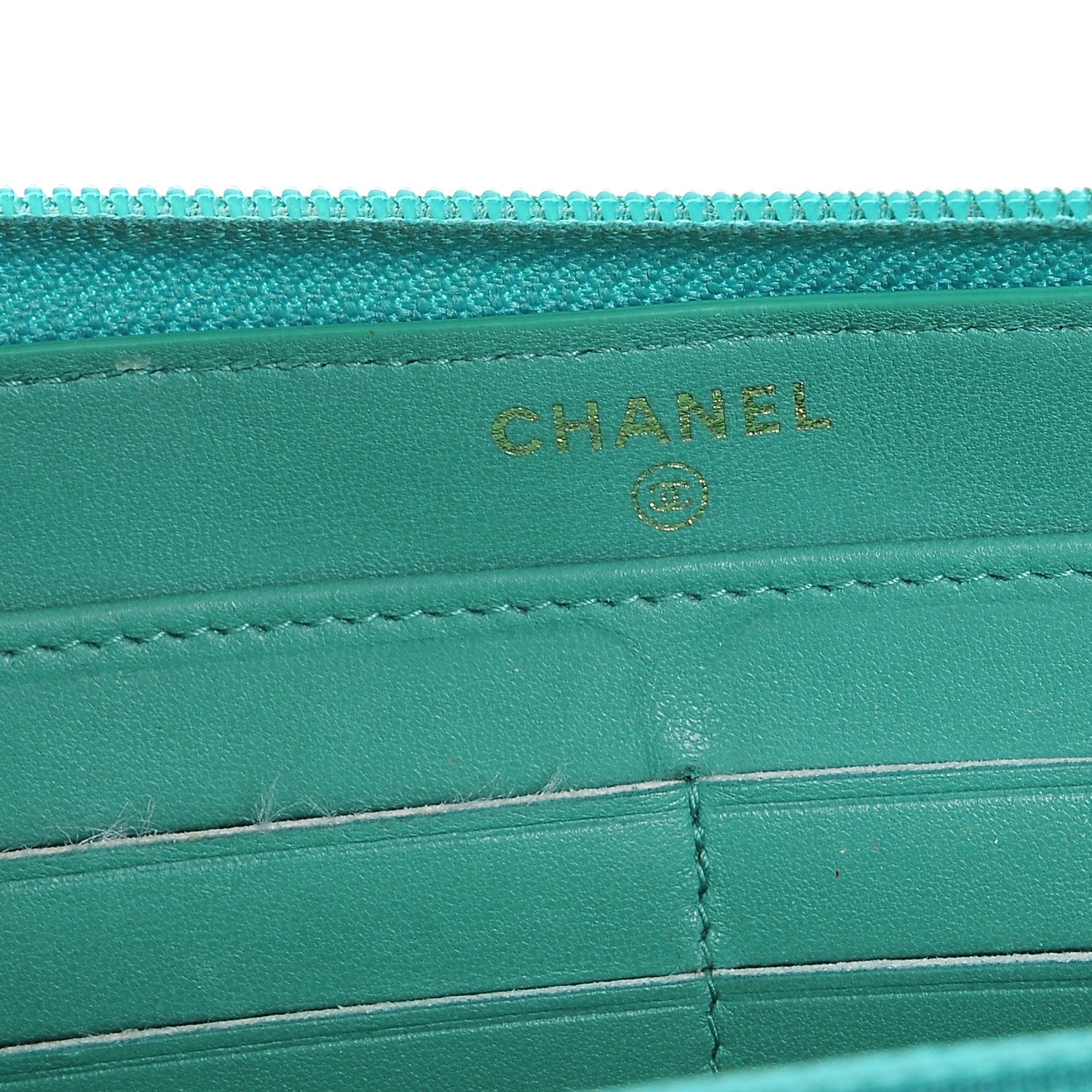 Chanel Lambskin Quilted Boy Zip Around Wallet Green 8 of 18