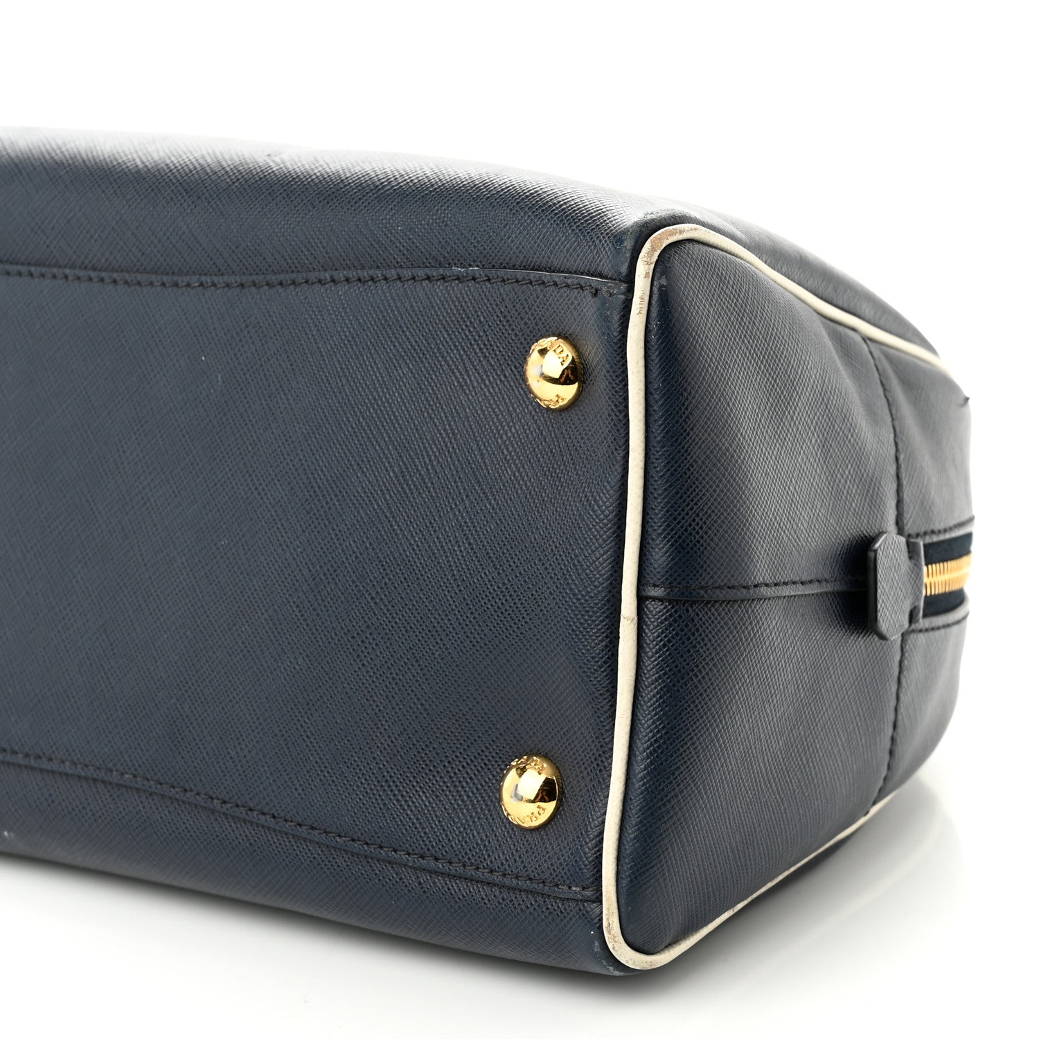 Prada Saffiano Lux Bowling Bag Baltico Talco 10 of 15