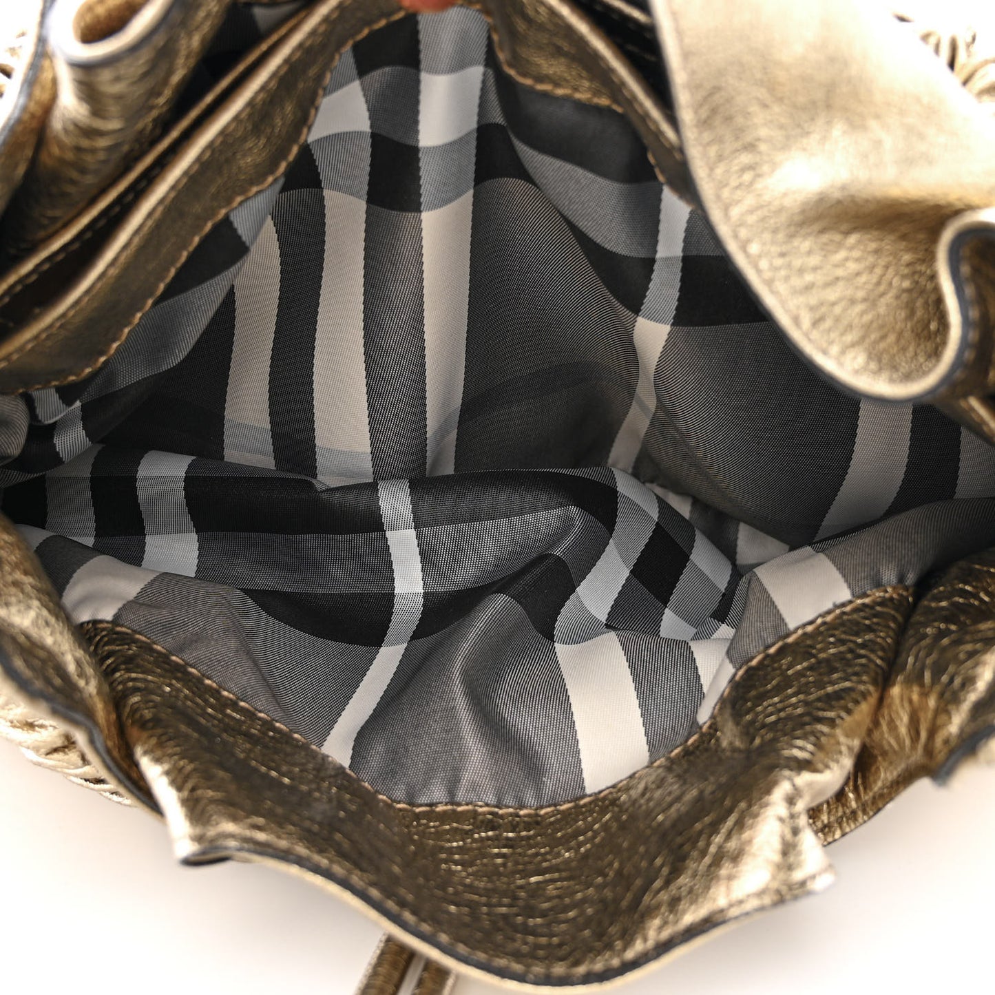 Metallic Calfskin Warrior Hobo Gold