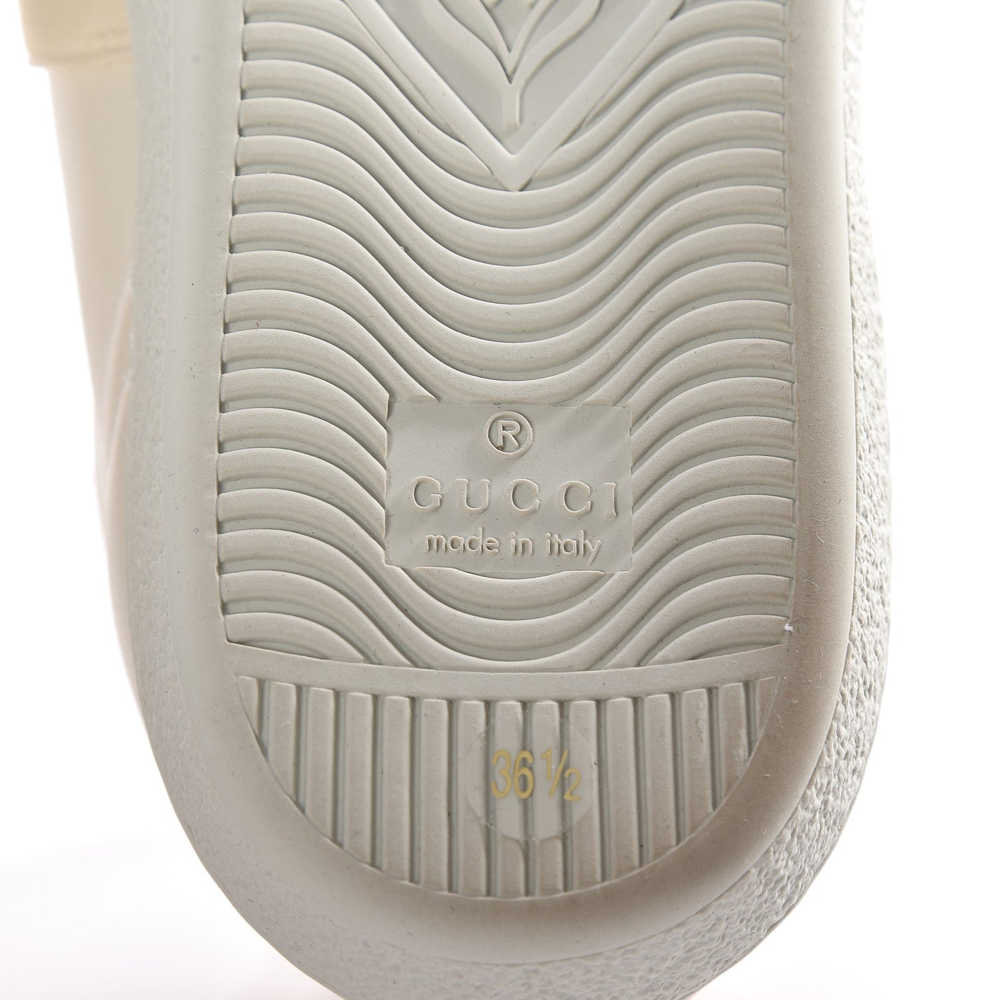 Calfskin Stripe Womens New Ace Sneakers 36.5 New Mystic White Ecru Red Flame