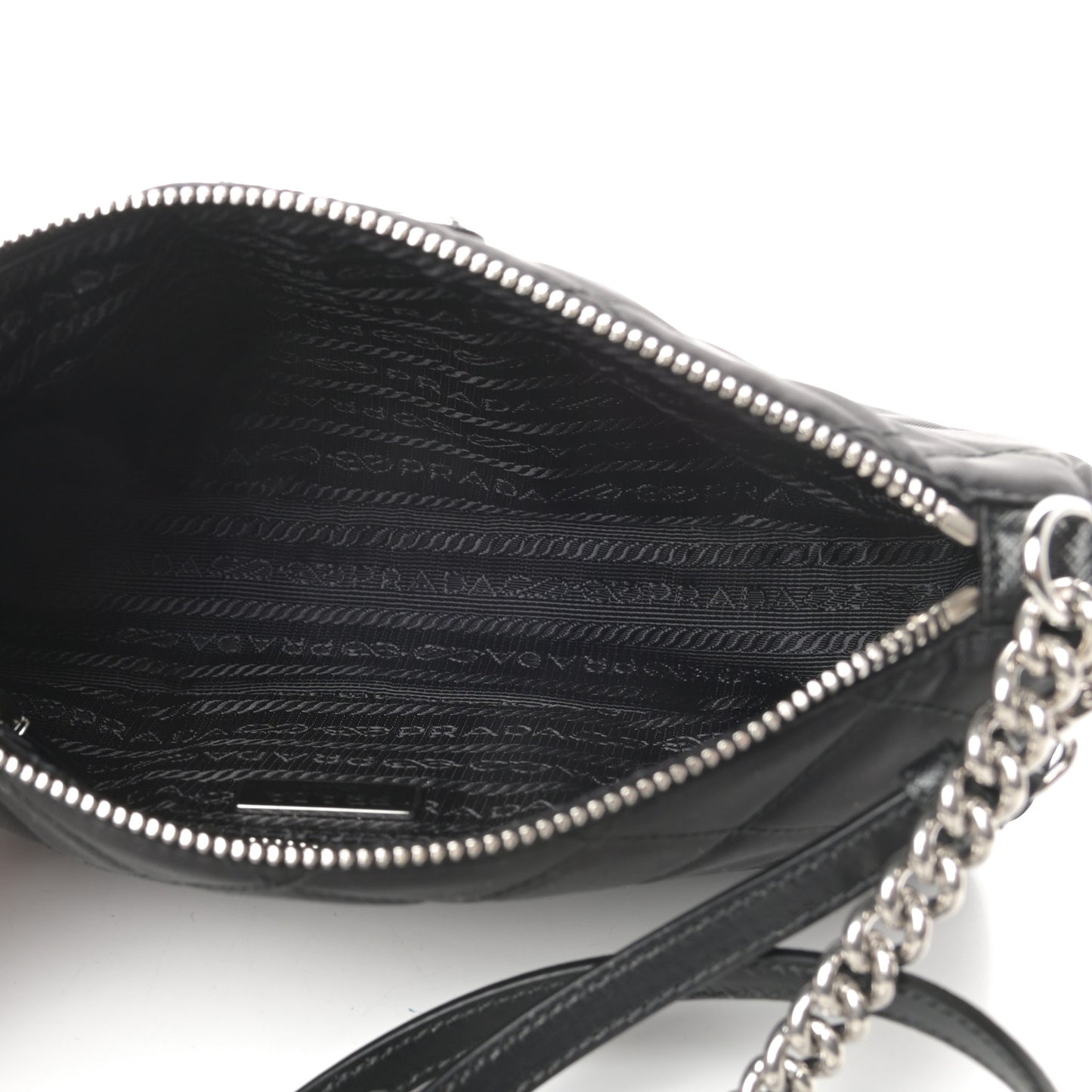 Nylon Tessuto Impuntu Quilted Crossbody Bag Black