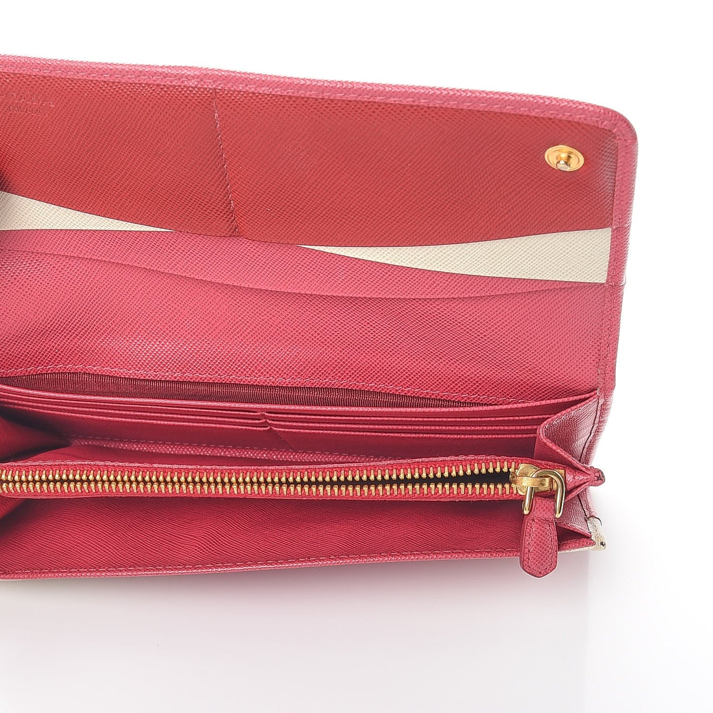 Saffiano Metal Continental Flap Wallet Peonia Fuoco