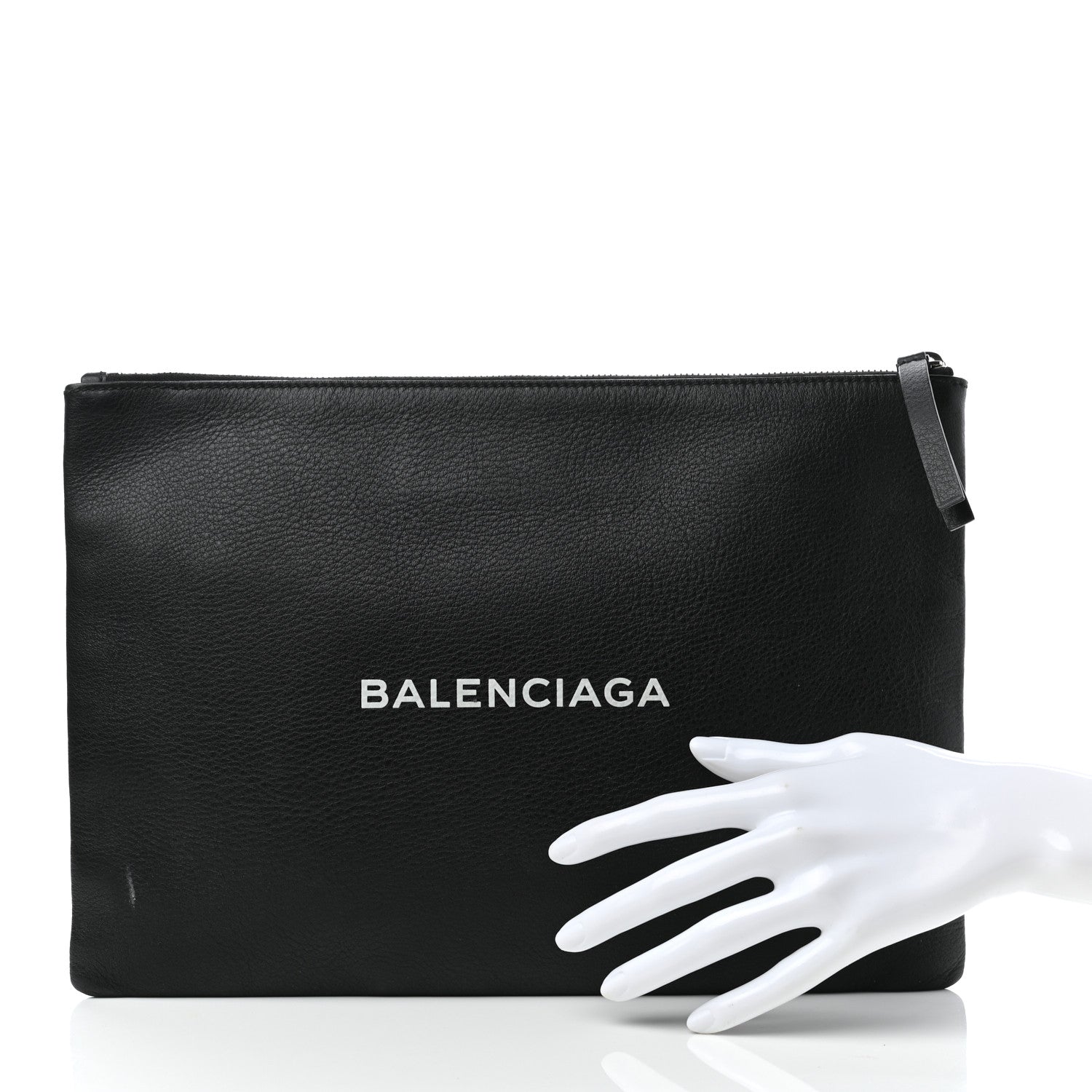 Balenciaga Calfskin Logo Everyday Second Bag Black White 2 of 7