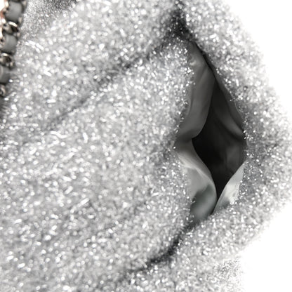Chanel Lurex Knit Medium Pluto Glitter Tote Silver 13 of 14