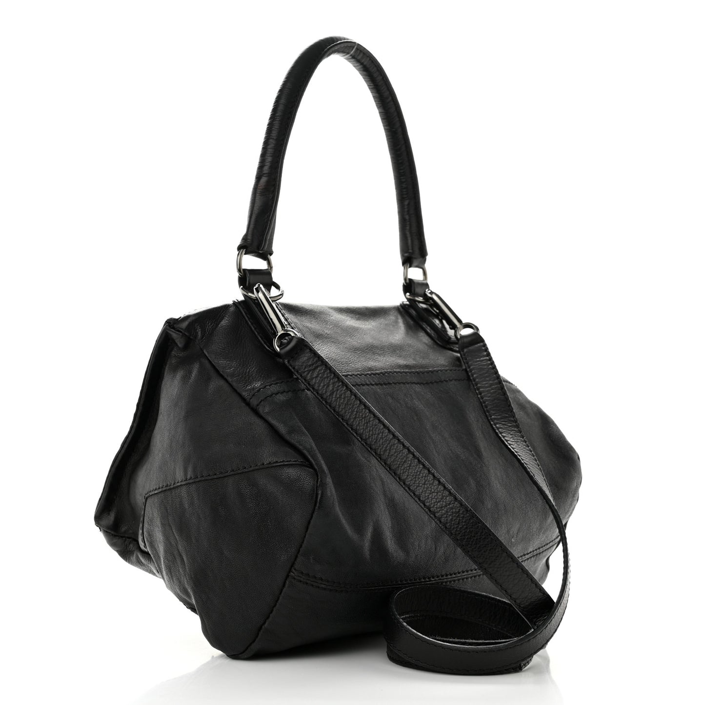 Calfskin Patchwork Small Pandora Black
