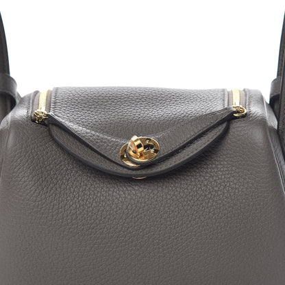 Hermes Taurillon Clemence Mini Lindy 20 Etain 8 of 11