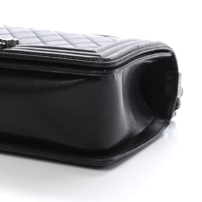 Chanel Lambskin Quilted Medium Boy Flap Black 14 of 20