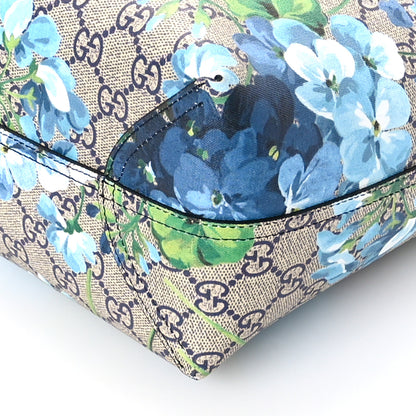 Gucci GG Supreme Monogram Blooms Medium Reversible Tote Beige Blue Navy 10 of 16
