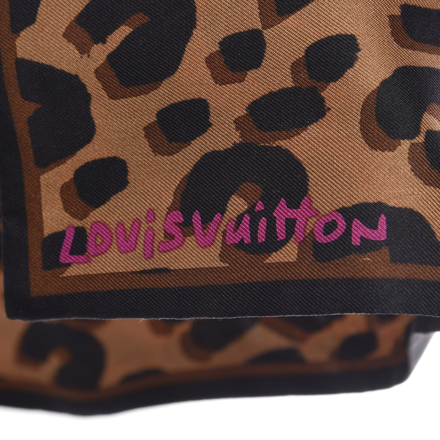 Silk Leopard Bandeau Scarf Marron