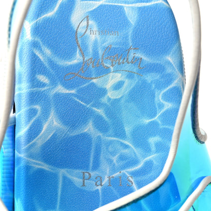 Christian Louboutin Nappa PVC Duniss Cool Flat Sandals 37 Blanco Blue 7 of 8