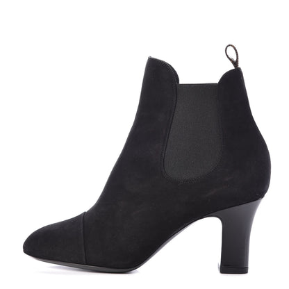 Louis Vuitton Suede Monogram Uniformes Cap Toe Chelsea 75mm Ankle Boots 36 Black 1 of 9