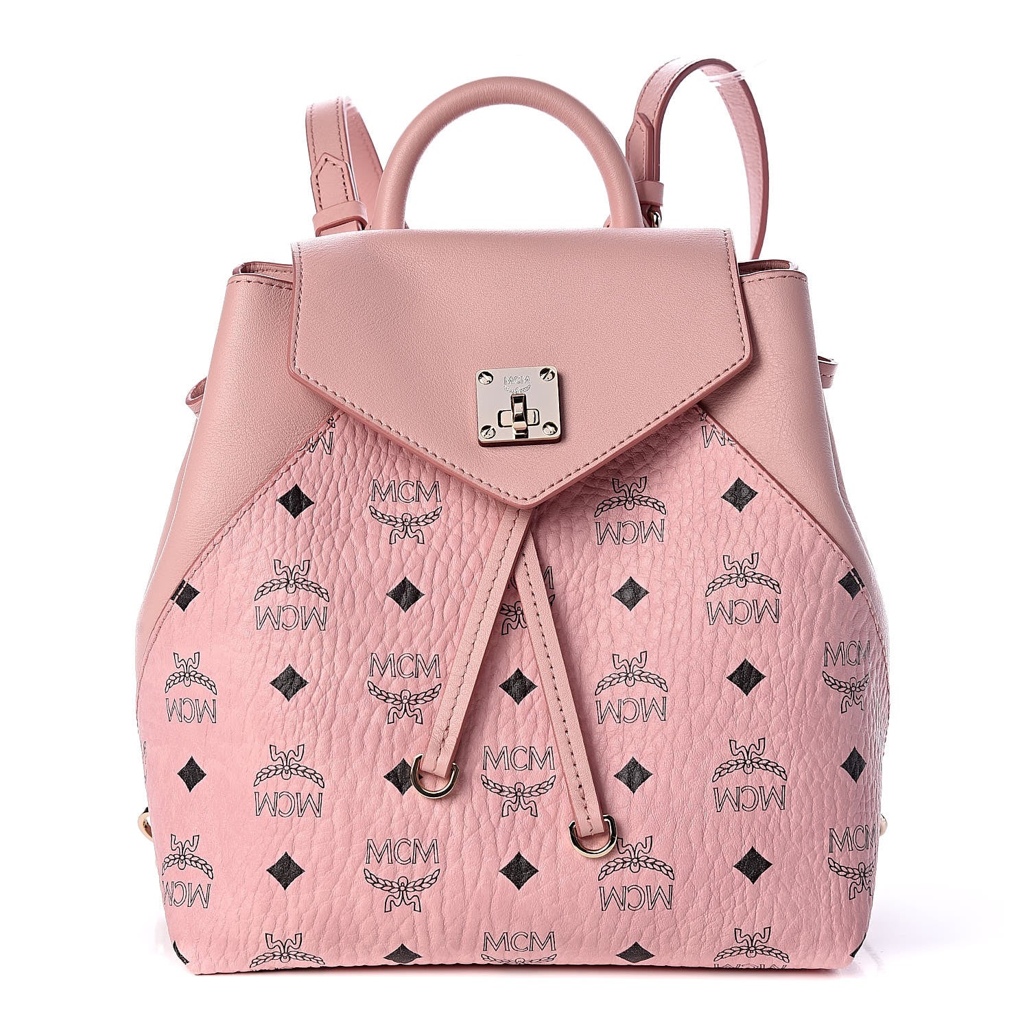 MCM Visetos Small Essential Backpack Pink 4 of 11