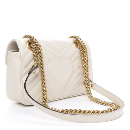 Gucci Calfskin Matelasse Mini GG Marmont Shoulder Bag White 3 of 10
