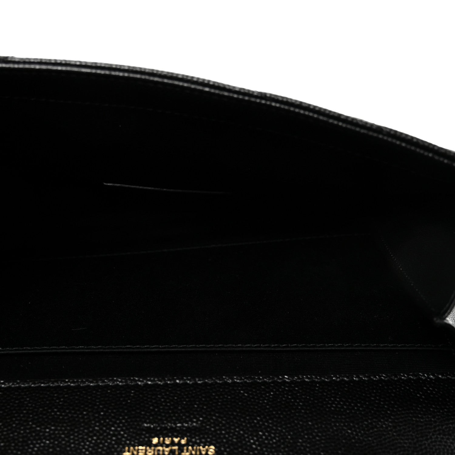 Saint Laurent Grain De Poudre Matelasse Chevron Monogram Envelope Clutch Black 5 of 7