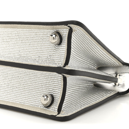 Fendi Crystal Vitello Laminato FF Petite Peekaboo I SEE U Satchel Crystal Argento 11 of 13
