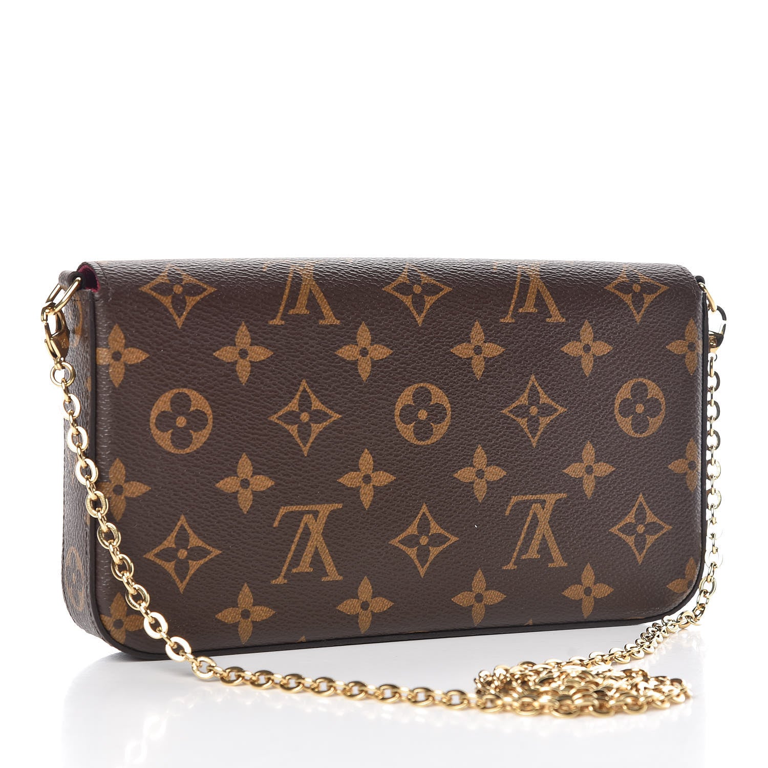Louis Vuitton Monogram Pochette Felicie Chain Wallet Fuchsia 3 of 13