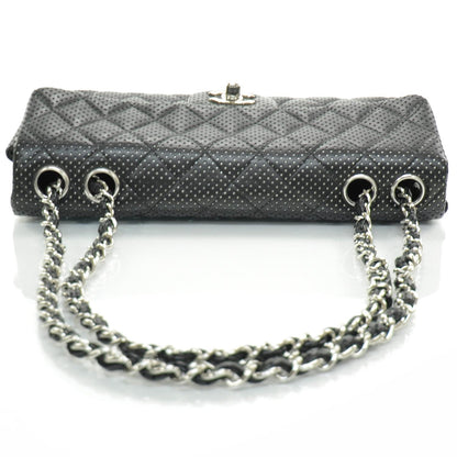 Chanel Lambskin Perforated East West Flap Black 5 of 11