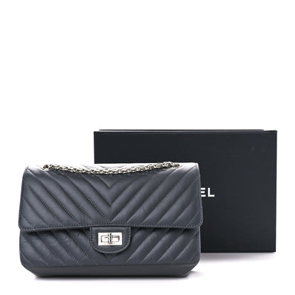 Chanel Aged Calfskin Chevron Quilted 2.55 Reissue 225 Flap Dark Grey 12 of 12