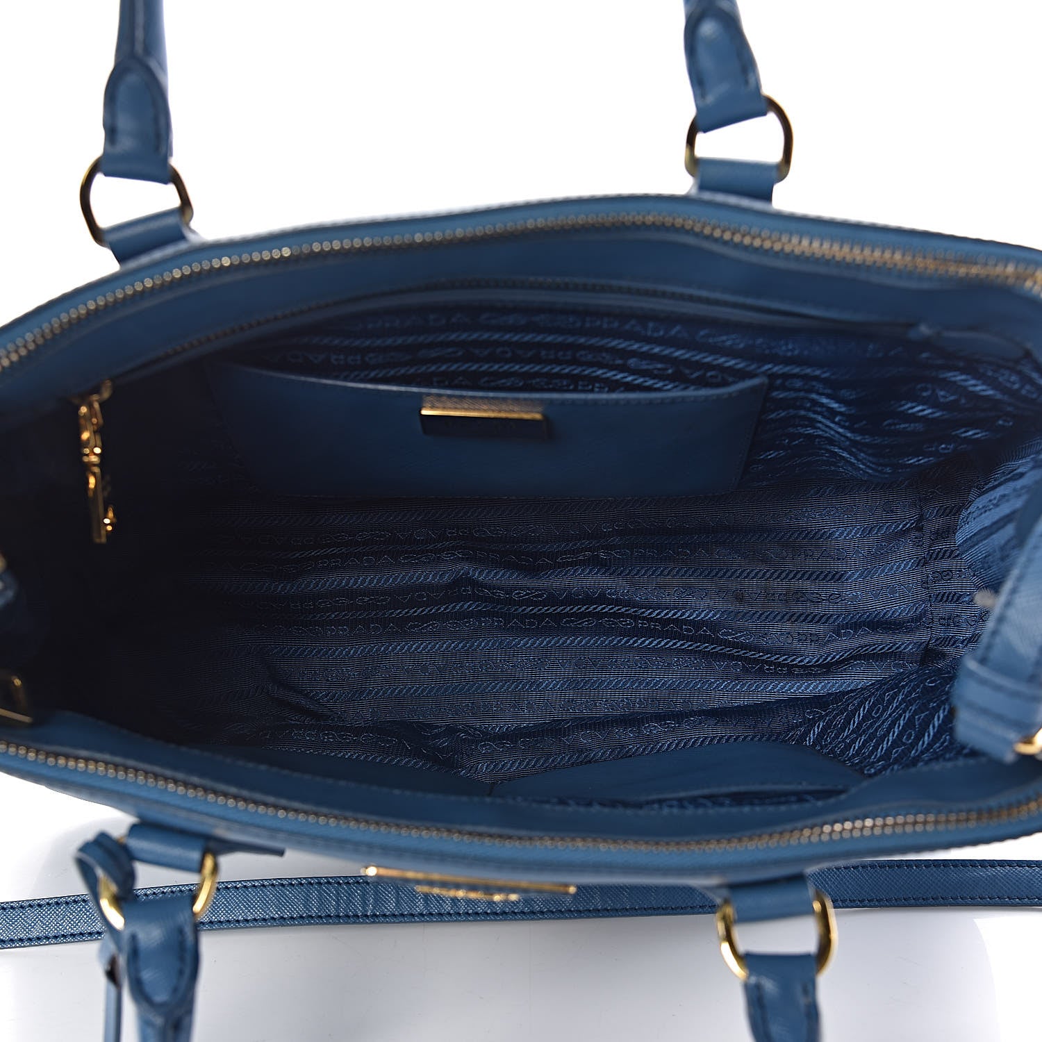 Prada Saffiano Medium Galleria Double Zip Tote Cobalto 7 of 17