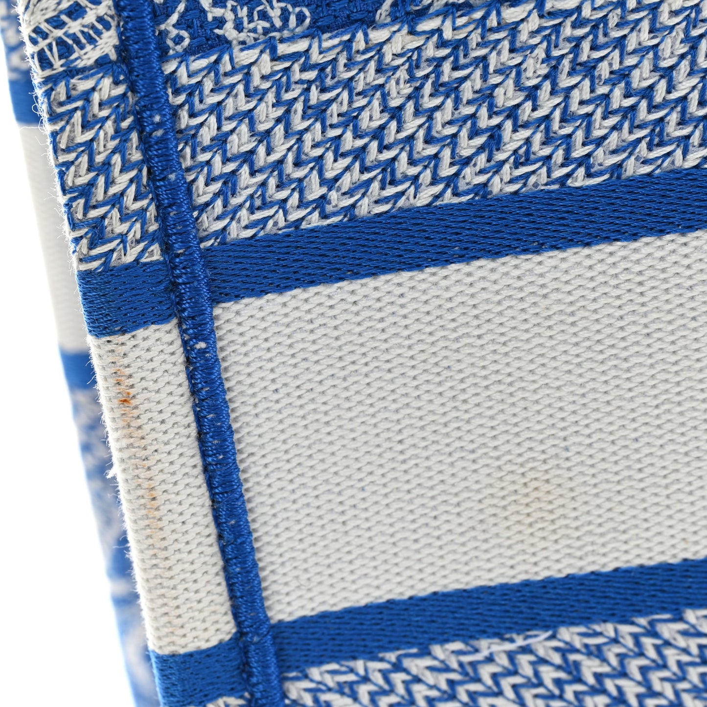 Canvas Embroidered Medium Dioriviera Toile De Jouy Book Tote Fluorescent Blue