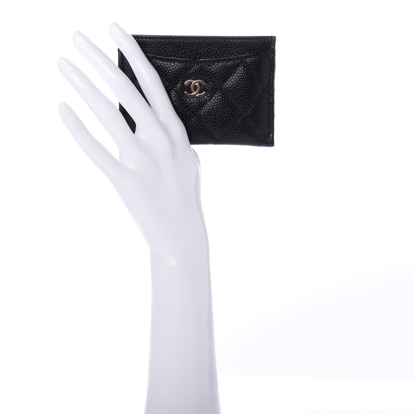 Caviar Quilted Card Holder Black