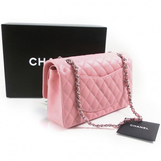 Caviar Medium Double Flap Pink