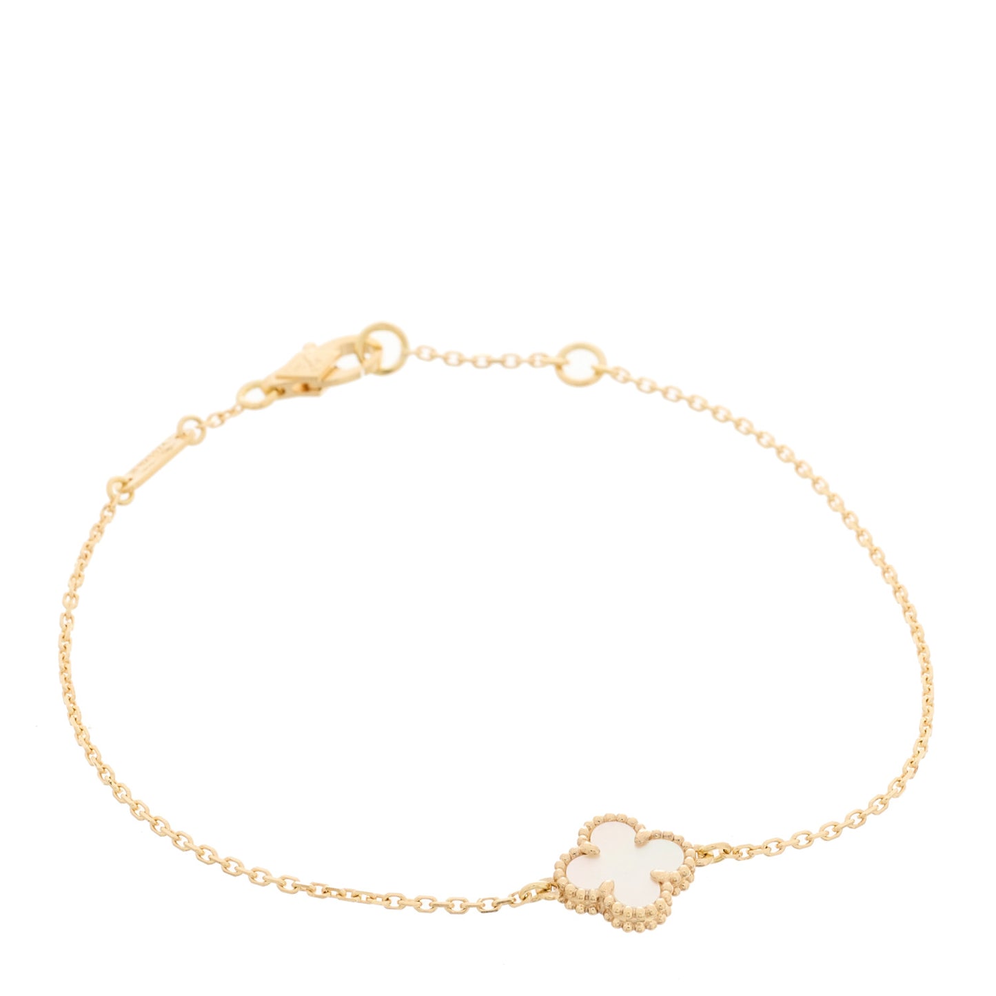 18K Yellow Gold Mother of Pearl Sweet Alhambra Bracelet