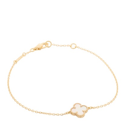 Van Cleef & Arpels 18K Yellow Gold Mother of Pearl Sweet Alhambra Bracelet 1 of 5