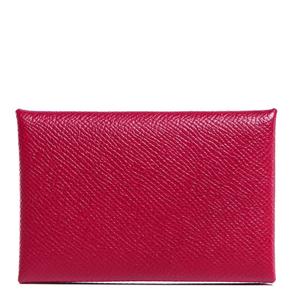Hermes Epsom Calvi Card Case Rubis 1 of 8