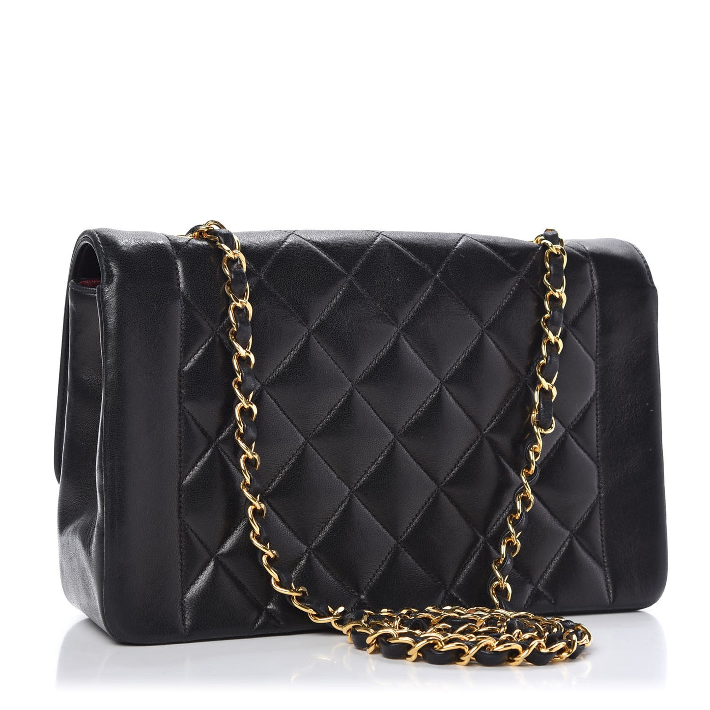 Lambskin Quilted Medium Single Flap Black